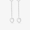 Boucles d'oreilles pendantes chaînes cœur argent 925‰ SO OR
