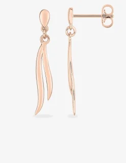 Boucles d'oreilles pendantes lignes courbées plaqué or rose SO OR