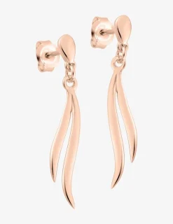 Boucles d'oreilles pendantes lignes courbées plaqué or rose SO OR