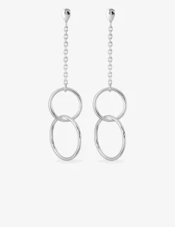 Boucles d'oreilles pendantes anneaux argent 925‰ rhodié SO OR