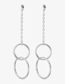 Boucles d'oreilles pendantes anneaux argent 925‰ rhodié SO OR