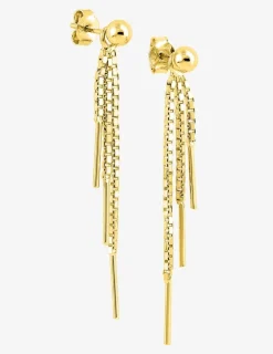 Boucles d'oreilles pendantes plaqué or SO OR