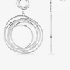 Boucles d'oreilles pendantes acier gris motifs cercles superposés SO OR