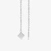 Boucles d'oreilles pendantes en acier gris, motif losange SO OR