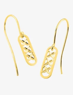 Boucles d'oreilles pendantes or 750‰ crochet fantaisie SO OR