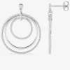 Boucles d'oreilles pendantes argent 925 ‰ rhodié avec anneaux SO OR