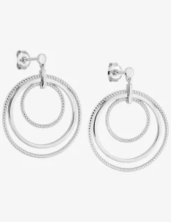 Boucles d'oreilles pendantes argent 925 ‰ rhodié avec anneaux SO OR