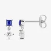Boucles d'oreilles pendantes argent 925 ‰ rhodié et oxydes de zirconium SO OR