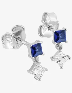 Boucles d'oreilles pendantes argent 925 ‰ rhodié et oxydes de zirconium SO OR