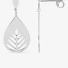 Boucles d'oreilles pendantes en argent 925 ‰ rhodié, motif feuille SO OR