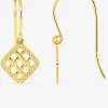 Boucles d'oreilles pendantes crochet en plaqué or losange graphique SO OR