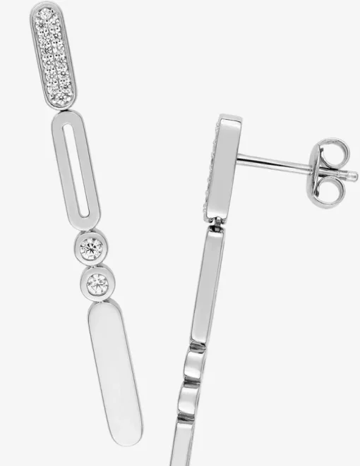 Boucles d'oreilles pendantes en argent 925 ‰ rhodié SO OR