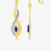 Boucles d'oreilles pendantes or jaune 375‰ et saphir SO OR