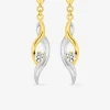 Boucles d'oreilles pendantes en or jaune 375‰ et oxyde de zirconium SO OR