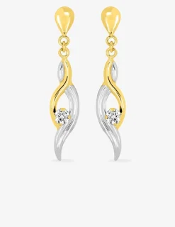 Boucles d'oreilles pendantes en or jaune 375‰ et oxyde de zirconium SO OR