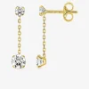 Boucles d'oreilles pendantes or jaune 750 ‰, oxyde de zirconium SO OR