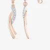 Boucles d'oreilles pendantes lignes incurvées plaqué or rose, rhodium et oxyde de zirconium SO OR