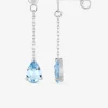 Boucles d'oreilles pendantes or blanc 375‰, pierre topaze SO OR
