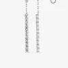 Boucles d'oreilles pendantes barrettes en or blanc 375‰ et oxyde de zirconium SO OR