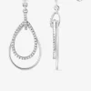 Boucles d'oreilles pendantes doubles gouttes argent rhodié 925‰ avec oxyde de zirconium 36 mm SO OR