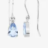 Boucles d'oreilles pendantes bicolores bleues claires argent rhodié 925%o avec oxyde de zirconium SO OR