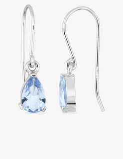 Boucles d'oreilles pendantes bicolores bleues claires argent rhodié 925%o avec oxyde de zirconium SO OR
