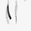Boucles d'oreilles pendantes argent 925‰ rhodié et oxydes de zirconium blancs et noirs SO OR