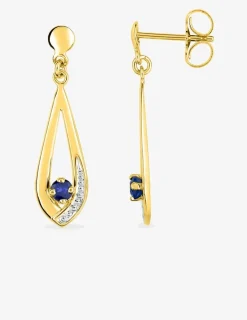 Boucles d'oreilles pendantes saphir en or 750‰ SO OR