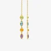 Boucles d'oreilles pendantes or jaune 375‰, améthyste, topaze, citrine, péridot SO OR
