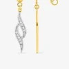Boucles d'oreilles pendantes en or jaune 375‰ et oxyde de zirconium SO OR