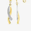 Boucles d'oreilles pendantes en or jaune 375‰ et oxyde de zirconium SO OR