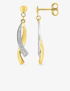 Boucles d'oreilles pendantes en or jaune 375‰ et oxyde de zirconium SO OR