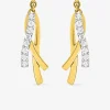 Boucles d'oreilles pendantes en or jaune 375‰ et oxyde de zirconium SO OR