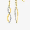 Boucles d'oreilles pendantes en or jaune 375‰ et oxyde de zirconium SO OR
