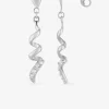 Boucles d'oreilles pendantes ruban en or blanc 375‰ et oxyde de zirconium SO OR