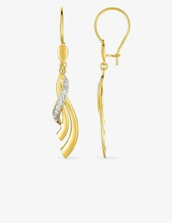 Boucles d'oreilles pendantes or jaune 375 ‰ et rhodium SO OR