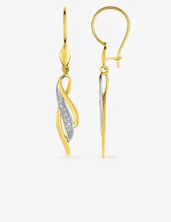 Boucles d'oreilles pendantes or jaune 375 ‰ et rhodium SO OR