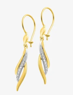 Boucles d'oreilles pendantes or jaune 375 ‰ et rhodium SO OR