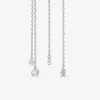Boucles d'oreilles pendantes doubles chaines argent rhodié 925‰ avec oxyde de zirconium SO OR