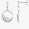 Boucles d'oreilles pendantes fantaisistes argent rhodié 925‰ avec oxyde de zirconium 14 mm SO OR