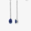 Boucles d'oreilles pendantes chaines bicolores argent rhodié 925‰ avec oxyde de zirconium SO OR