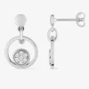 Boucles d'oreilles pendantes doubles cercles argent rhodié 925‰ avec oxyde de zirconium SO OR
