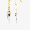 Boucles d'oreilles pendantes saphir et rhodium en or 750‰ SO OR