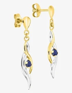Boucles d'oreilles pendantes saphir et rhodium en or 750‰ SO OR