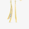 Boucles d'oreilles pendantes or jaune 375 ‰ et trio d'oxydes de zirconium SO OR