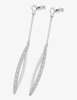 Boucles d'oreilles pendantes en or 375‰ et oxydes de zirconium SO OR