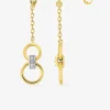 Boucles d'oreilles pendantes cercles plaqué or, rhodium et oxydes de zirconium SO OR