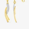 Boucles d'oreilles pendantes plaqué or, rhodium et oxydes de zirconium SO OR