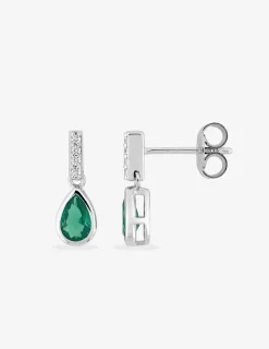 Boucles d'oreilles pendantes en argent 925 ‰ rhodié et oxydes de zirconium bicolores SO OR