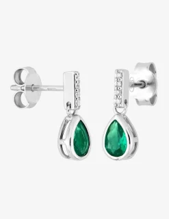 Boucles d'oreilles pendantes en argent 925 ‰ rhodié et oxydes de zirconium bicolores SO OR